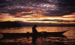 kayaking at sunset