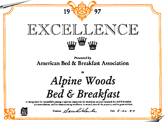 Three-crown certificate of excellence
