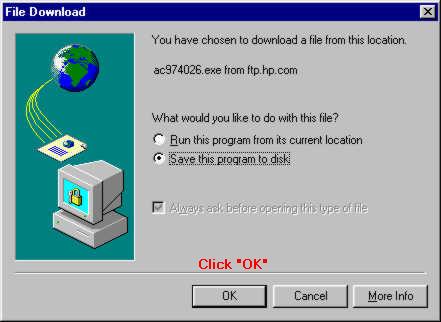 The is the standard dialog box, save to disk.