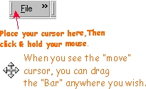 How to drag a Menu Bar around in Internet Explorer.