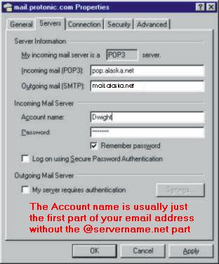 See above for the POP setting assigned by your Anchorage area ISP. 