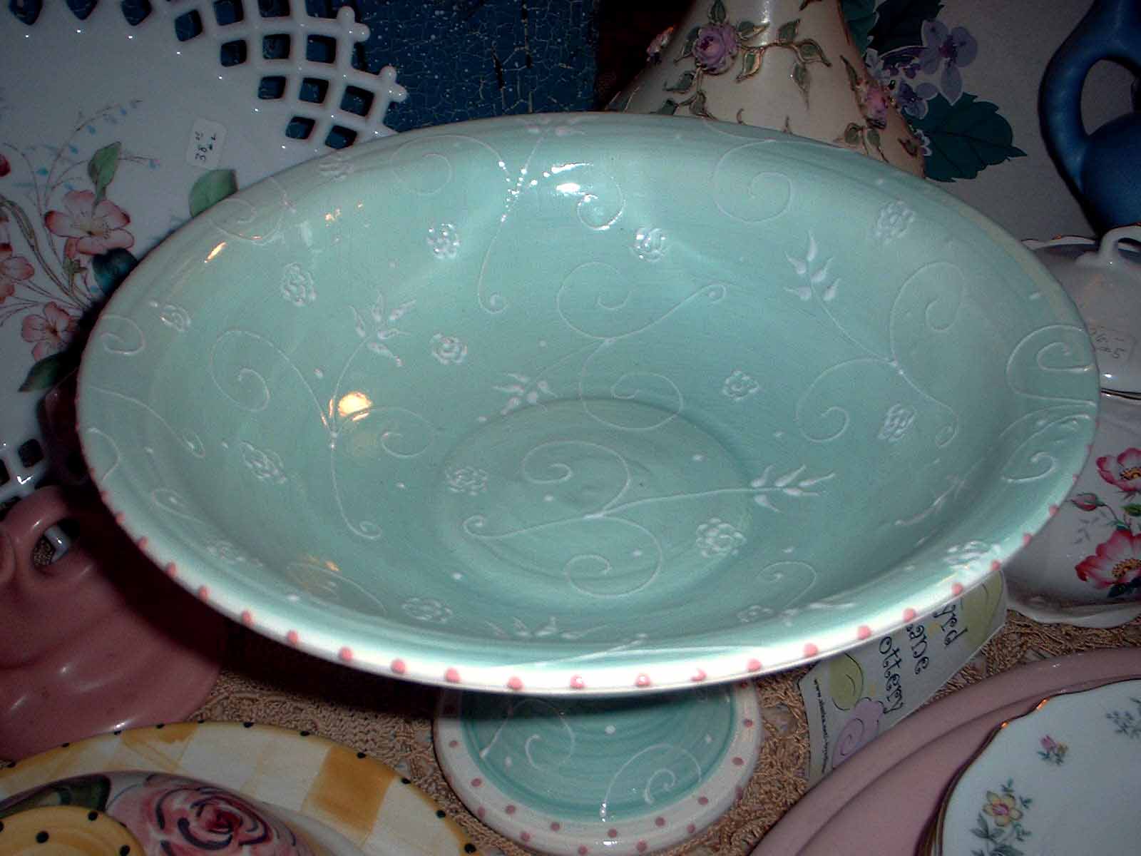 blue pedestal