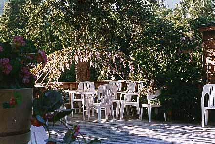 Dine on outdoor deck