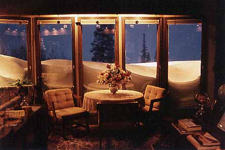 cozy bay window in winter