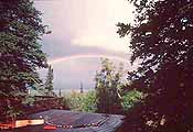 Rainbow over hot tub