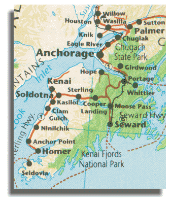 Map of South Central Alaska