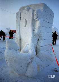 [outhouse snow sculpture]