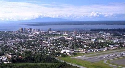 city of Anchorage from the air