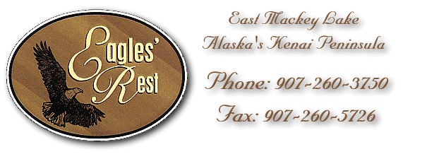 Eagles Rest Cabin Rentals on East Mackey Lake Soldotna Alaska Phone 907-160-3750 or Fax 907-160-5726