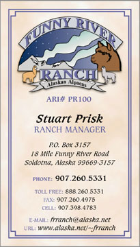 Funny River Ranch Buisness Card