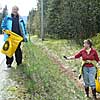 Kim Kiefer and her mom, Marilyn, pick up trash during Clean Up Day 2010.