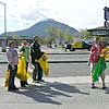 Happy volunteers tackle Old Glacier Highway.