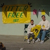 Randy Hurtle and his son Edward at the Western Auto bag site