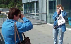 Bonnie taking a picture of Karen taking a picture of Bonnie taking a picture of Karen taking a picture of Bonnie taking a picture of Karen taking a picture of Bonnie taking a picture of Karen ... ohhh, you get the idea! (photo by Garry Wallan)