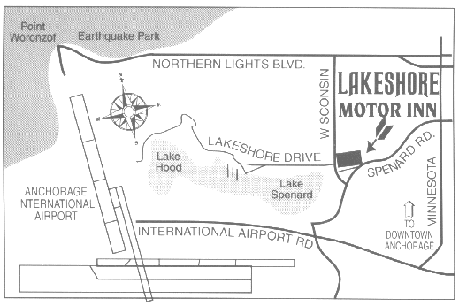 Map to the Lakeshore Motor Inn