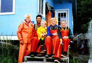 The Leman family at their fishing cabin