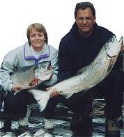 Experience the thrill of catching these hard fighting acrobatic Silver Salmon on light tackle and King Salmon that will slug it out with you.