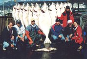Captain Steve Zernia will happily teach you the correct techniques to win the battle with a "barn-door" Alaska halibut.