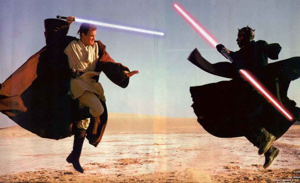 star wars lightsaber battle scene