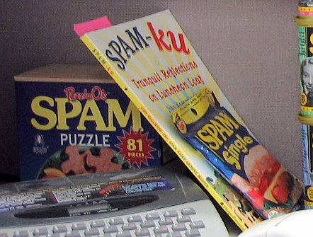 A photo of some SPAM collection extras.