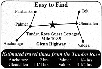 Tundra Rose Guest Cottages - Directions