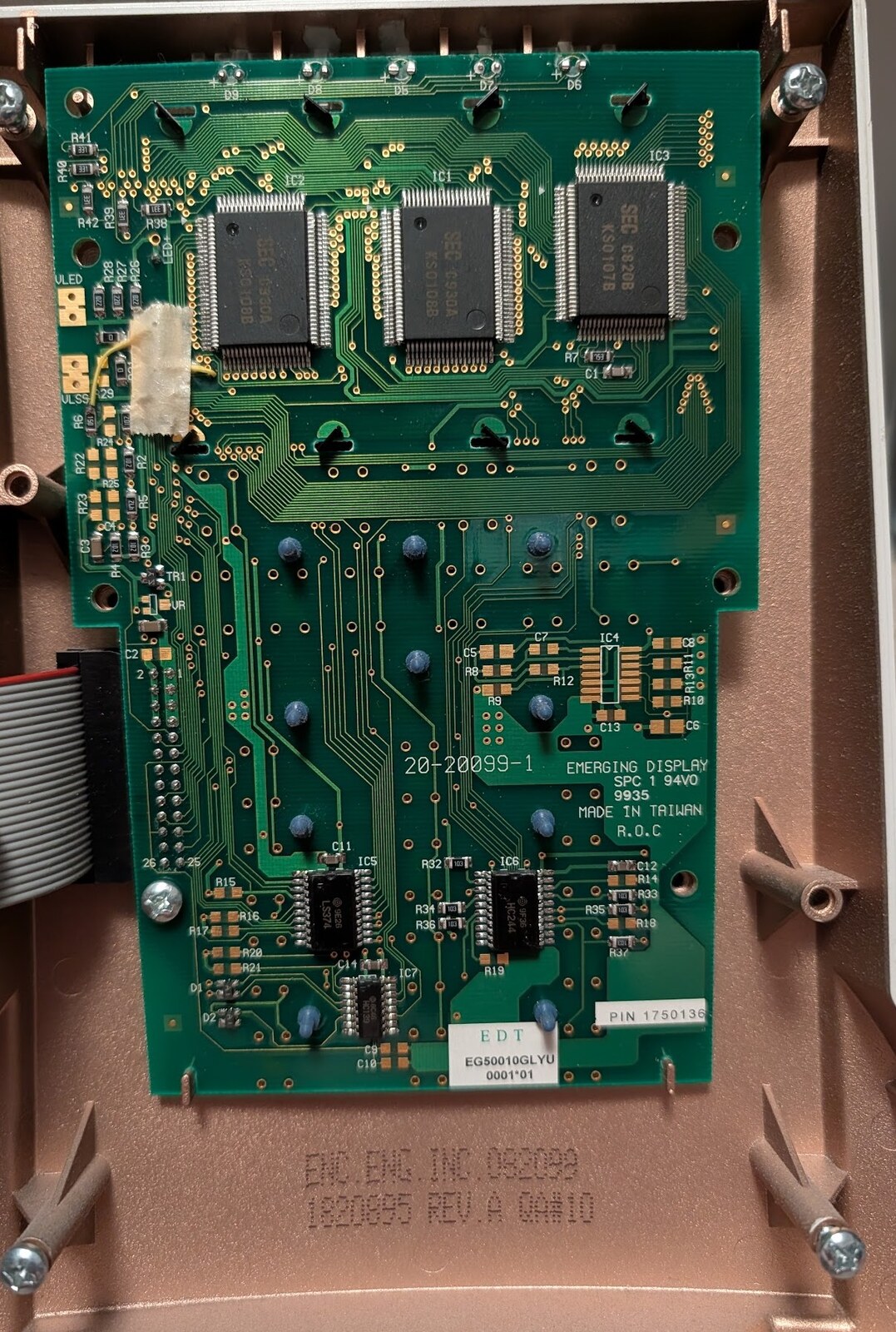 The InterJet II front panel board, Emerging Display 20-20099-1.