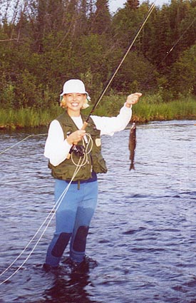 Cathy with Grayling