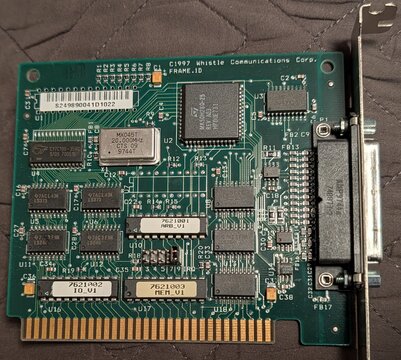 The Whistle frame relay card, FRAME.ID, (c)1997 Whistle Communications Corp.
