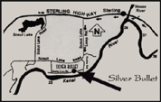 Map to the Silver Bullet Kenai River Guide Service Bed & Breakfast